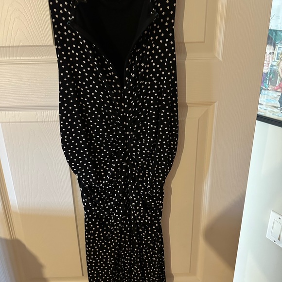 Ann Taylor Sleeveless Ruched Polka Dot Dress - Picture 7 of 7